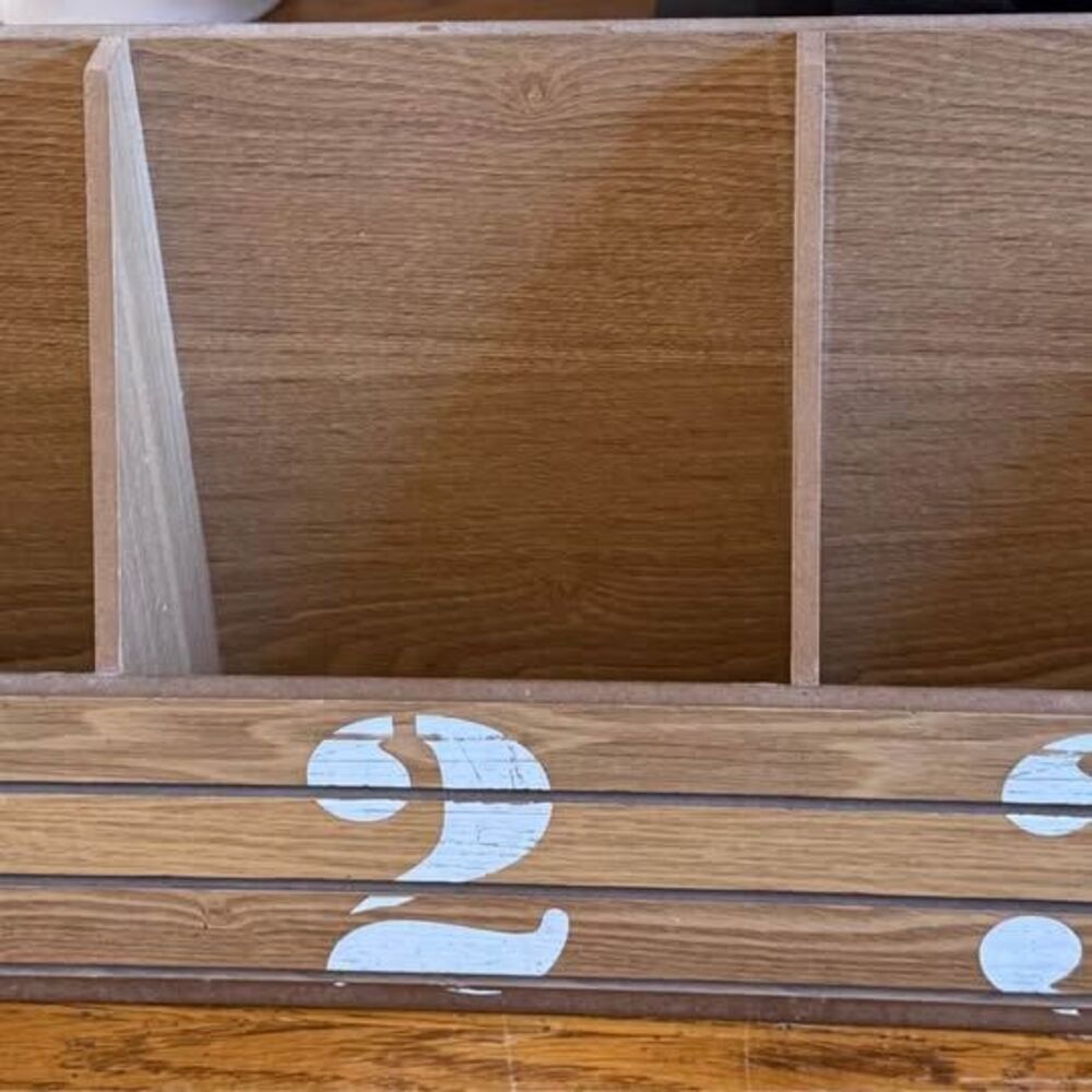 Wooden 3-Compartment Numbered Desk Organizer 20"X9"x4"